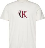 Calvin Klein Heren T-shirt met korte mouw en ronde hals, 100% katoen, Regular Fit, Casual, Maat M, Wit