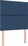vidaXL Boxspringbed met LED-verlichting, blauw, 100 x 200 cm, gestoffeerd