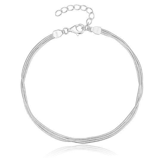 Elenza AMS Elenza Tijdloze Zilveren Armband met Verfijnde Ketting – Elegante Polsdecoratie voor Dames
