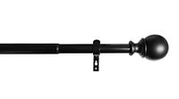 Uittrekbare Keulen Uittrekbare gordijnroede "Keulen" 91-182 cm zwart Ø22/25 mm complete set voor onmiddellijke montage