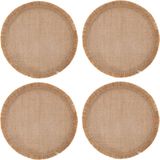 Mikasa Placemats, Set van 4 Stuks, Rond, Jute, Geweven, 38 CM, Naturel