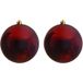 Decoris Kerstbal - 2x - donkerrood - groot - 14 cm - kunststof - glans - kerstversiering