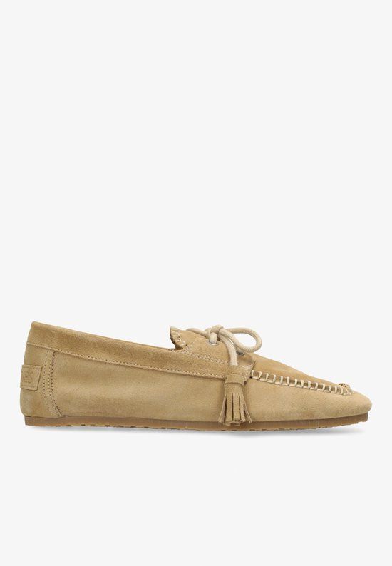 Shabbies Amsterdam Ciska Mocca Mocassin Suède Beige - Maat 37