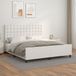 Maison Exclusive - Sommier avec tête de lit blanc 160 x 200 cm, simili cuir