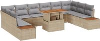 vidaXL Tuinbank Set 11-delig Beige Polywood
