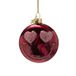 Vondels boule de Noël - Smiley avec des yeux en forme de cœurs 7cm en verre, couleur rouge 1 pièce