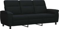 vidaXL Bank Zwart 214 x 90 x 95 cm Stof