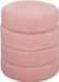 HOMCOM Voetenbankje Polyester, Schuim Ø40 x 45H cm Roze