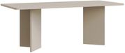 Selsey Qubeo – Table à manger 204×90 cm, rectangulaire avec coins arrondis et pieds panneau, cachemire gris