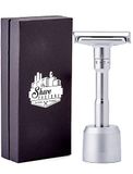 Shave Factory Instelbaar veiligheidsscheerapparaat, mat + standaard, 150 g