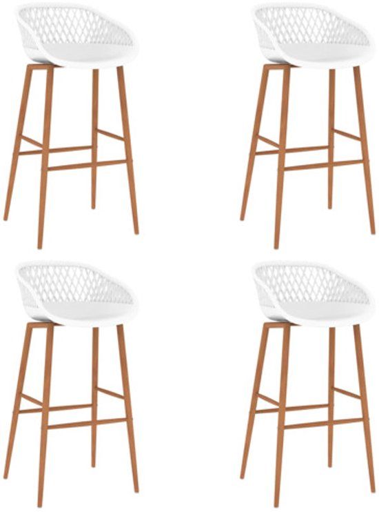 vidaXL Barkrukken - 4 stuks - Wit