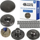 Your Day Mate Drukknopen zonder naaien, Ø 10 mm, 20 paar, zwartgrijs