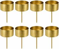 Decoris Kerststukjes theelichthouders - 8x st - goud - D4,2 x L7,5 cm - ijzer - kaarsenhouders