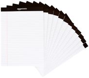 Amazon Basics Kladblok met lijnen, 21,6 x 29,8 cm, 50 stuks met 12 vellen elk, wit