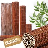 BOGATECO rieten mat privacyhek van hout | 100 cm hoog & 500 cm lang