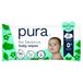 Pura Eco-vriendelijke babydoekjes, 100% plasticvrij, 99% water, biologisch afbreekbaar, composteerbaar, veganistisch, geschikt voor de gevoelige, eczeemgevoelige en pasgeboren huid, veganistisch