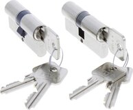 STARX Profielcilinder 61mm - Gelijk Sluitend - SKG** - Vernikkeld Messing - 2 Stuks