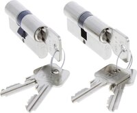 STARX Profielcilinder 61mm - Gelijk Sluitend - SKG** - Vernikkeld Messing - 2 Stuks