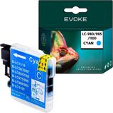 Evoke Brother LC980C/LC985C Cyaan Inktcartridge - 12ml, 280 Pagina's