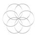 Worown 6Pcs 25Cm Bloemen Krans Hoepels, Zilveren Metalen Ringen
