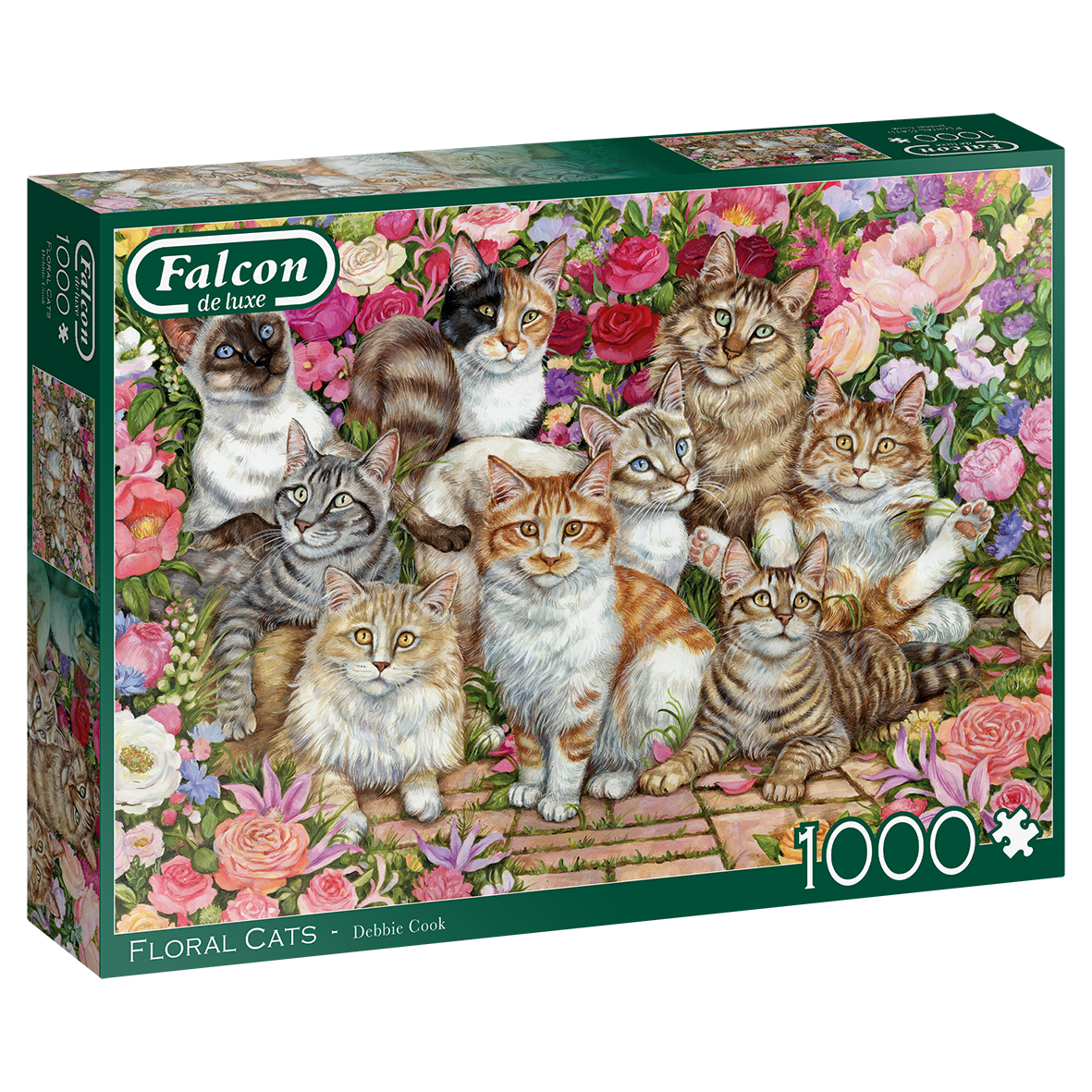 Falcon de luxe Floral Cats - Puzzel - 1000 stukjes - Unisex