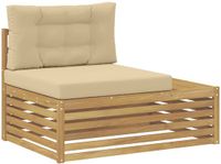 vidaXL - Buiten - eindsofa - Wit - 115 - x - 83 - x - 73 - cm - Massief - Acacia - Hout