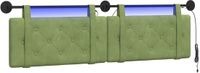 vidaXL - Hangend hoofdbord - Met LED-verlichting - Lichtgroen - Fluweel