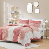 Intelligent Design Cassie Full/Queen Blush Shaggy Faux Fur Ombre Duvet Set