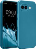 kwmobile metallic telefoonhoesje van TPU - geschikt voor Google Pixel 10a - Metallic carabisch blauw
