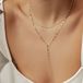 Hey Happiness Gelaagde Kralen - en Platte Rolo Y-Halsketting Dames Roestvrij Staal 18K Verguld - 41-46 cm Verstelbaar - Jasseron Ketting - Goud