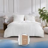 Muslin Bedlinnen Set - 100% Katoen, Blanc - Dekbedovertrek 135x200cm + Kussenhoes 80x80cm