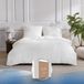 Muslin Bedlinnen Set - 100% Katoen, Blanc - Dekbedovertrek 135x200cm + Kussenhoes 80x80cm