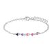 Lucardi Kinder Zilveren armband gekleurde emaille hartjes - Armband - 15 cm