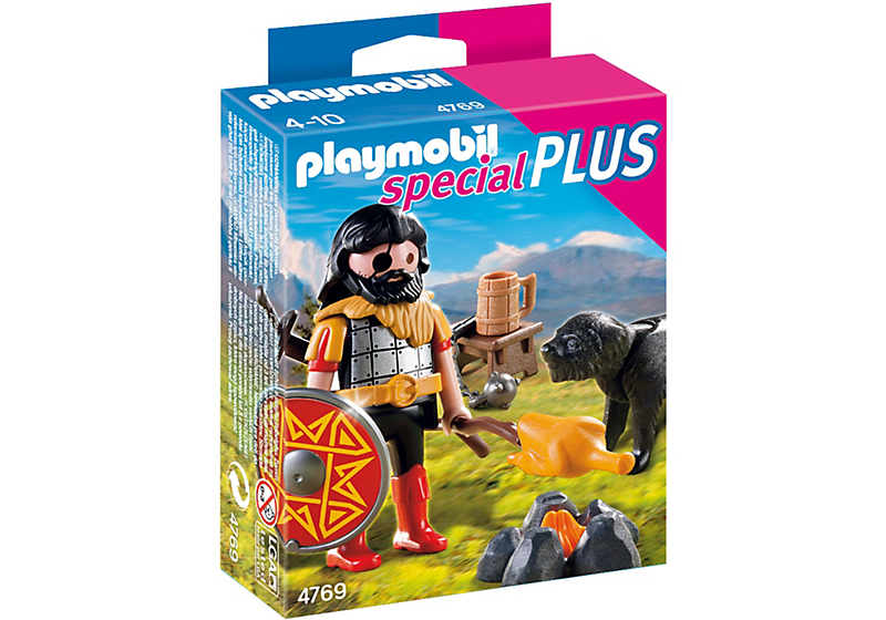 playmobil Barbarian with Dog at Campfire