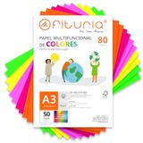Kleurpapier, Papyroflexia Kleurpapier, 50 vellen A3, 80g, Fluor Assortiment