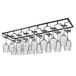 Wijnglazen rek onder kast wijnglashouder 8 rijen metalen zwarte glaswerk opknoping rek grote plank gemonteerde wijnglazen opslag hanger organizer voor doe-het-zelf thuis bar keuken restaurant hotel