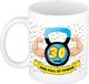 Bellatio Decorations Verjaardag cadeau mok 30 jaar - blauw - spieren - 300 ml - keramiek