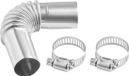 VEVOR Coude de tuyau d'échappement (1 pc.) 25 mm tuyau d'échappement tuyau d'évacuation de gaz capot de ventilation en acier inoxydable chauffage de stationnement chauffage de voiture tuyau d'échappement avec 2 pinces pour 2 kW / 5 kW / 8 kW chauffage diesel