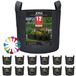 JERIA 12 stuks 5 gallon, groente/bloem/plant kweekzakken, beluchtingsstoffen potten met handgrepen (zwart), geleverd met 12 stuks plantenlabels