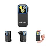 OLIGHT Oclip Pro Mini LED-zaklamp met schijnwerper, gericht licht en rood licht, 500 LM heldere USB-C oplaadbare zaklamp, IPX6 cliplamp klein knipperlicht voor hardlopers(zwart)