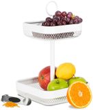 Moritz & Moritz Fruitstandaard van wit metaal - moderne fruitschaal wit - fruitmand rek wit