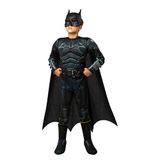 Rubie's DC Comics The Batman Deluxe kostuum, Infant, maat L, 8-10 jaar (702987-L), zwart