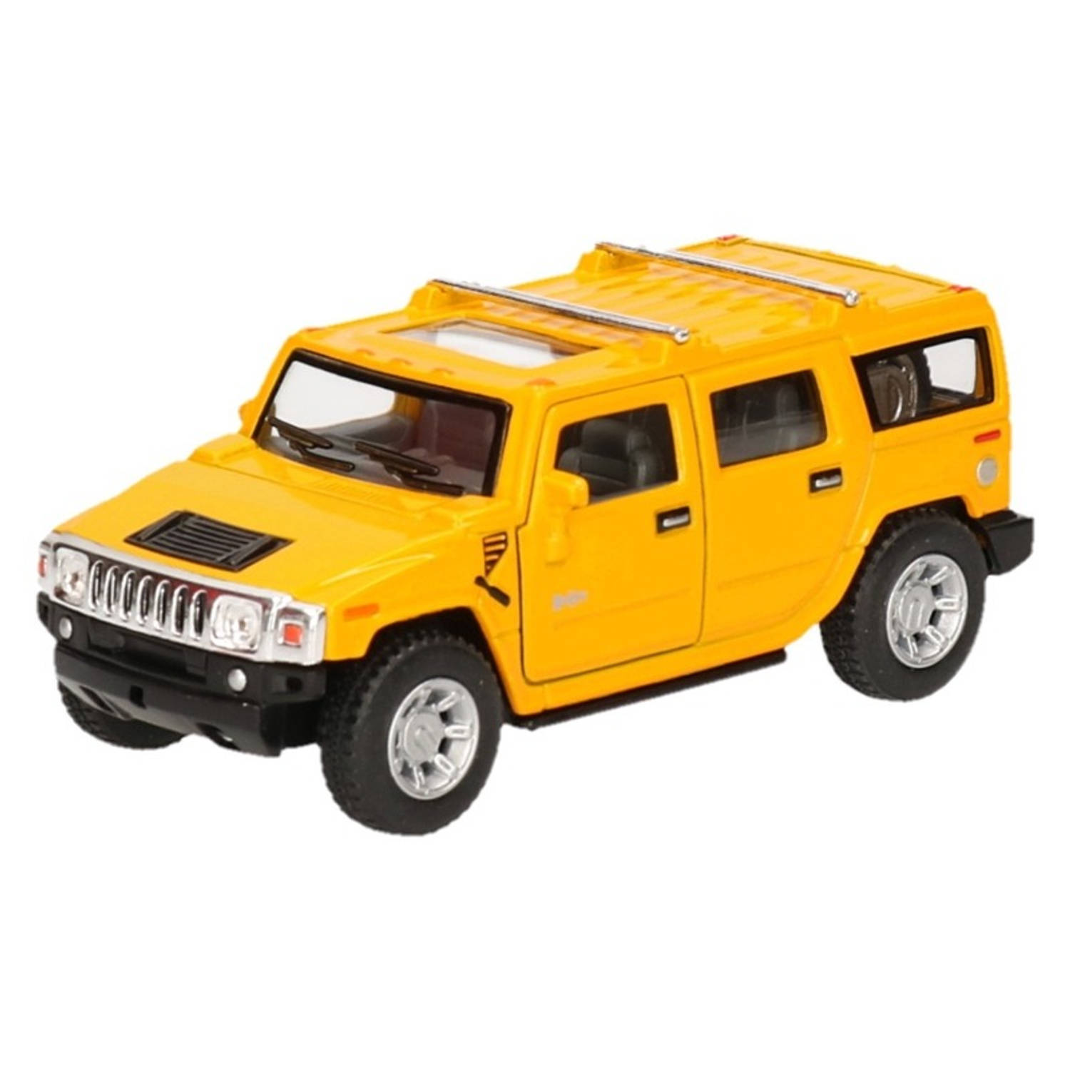 Goki Modelauto Hummer H2 SUV geel 12,5 cm - speelgoed auto schaalmodel