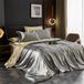 Shenzhen Haorui Industrial Technology Co., Ltd. Housse de couette en soie - 200x220 - 100% soie pure - Argent/Camel