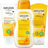 Weleda Baby Musthave - Calendula Verzorgende Olie, Billenbalsem & Babyshampoo & Douchecrème - Pakket