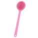 JADUFHU Rugdoucheborstel, lange handgreep, dubbelzijdige siliconen lichaamsborstel voor douche, roze, 37,5 x 8,3 cm, zachte borstelharen, fijn schuim, exfoliëren en massage, rugscrubber voor bad