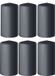 Enlightening Candles 6x bougies cylindriques/tronquées anthracite gris 6 x 15 cm 58 heures de combustion