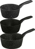 5Five Steelpannen - Set van 3 - Aluminium - Zwart - Ø 16/18/20 cm