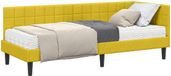 vidaXL Hoekbedframe met Matras en Hoofdeinde - 2 stuks - Geel Fluweel
