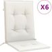 vidaXL Stoelkussens - 6 st - lage rug - 100x50x4 cm - stof - gemêleerd - crème